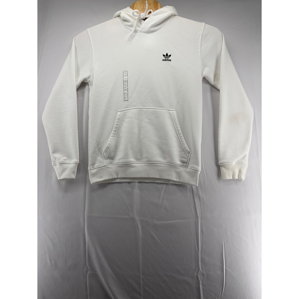 Adidas Originals Essential Hoodie White Trefoil Logo IM4526 Mens Small NEW